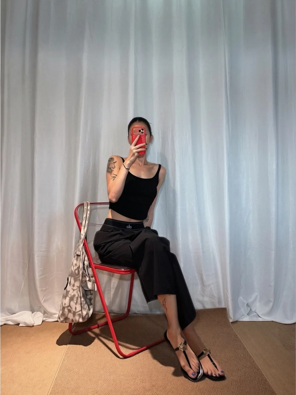 ALO Yoga Black Wide-Leg High-Waist Pants